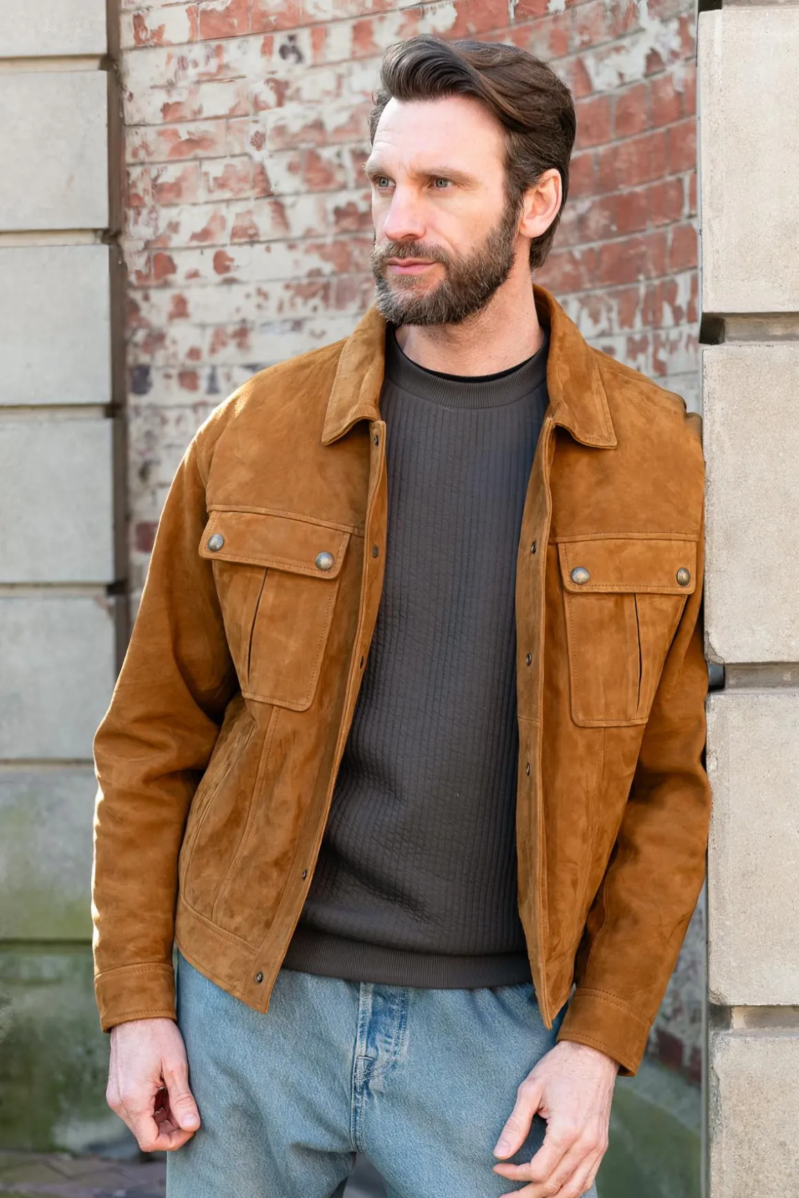 Blouson Homme Daytona Maripula Goat Suede Cognac