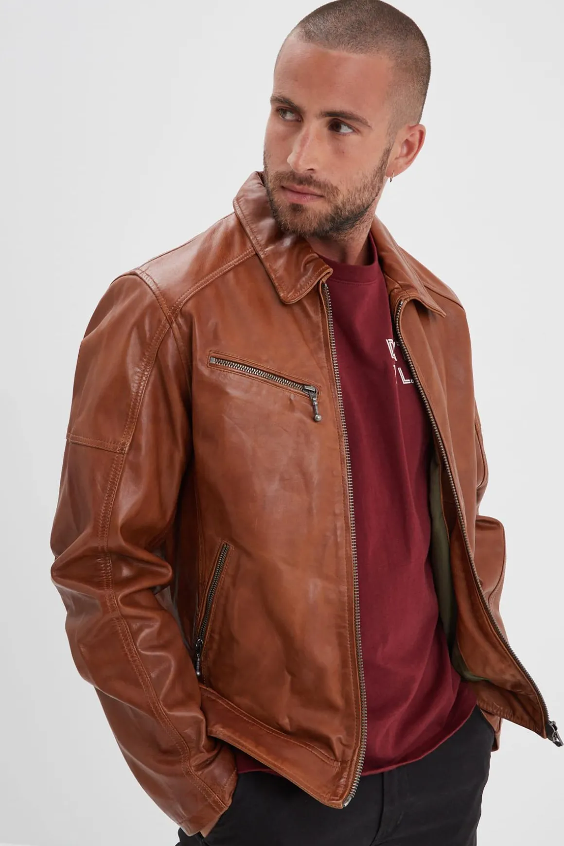 Blouson Homme Daytona Mick Sheep Tiger Cognac