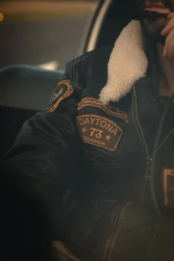 Blouson Homme Daytona Mock Lamb Ermis Black