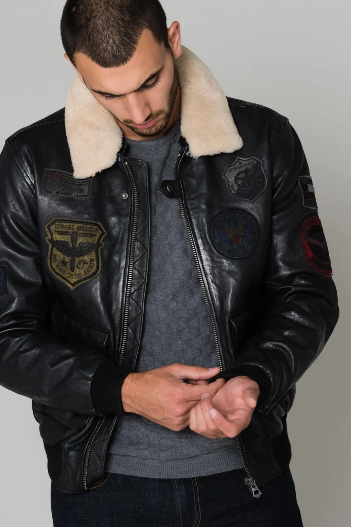 Blouson Homme Daytona Mythic Fur Sheep Petrol Black