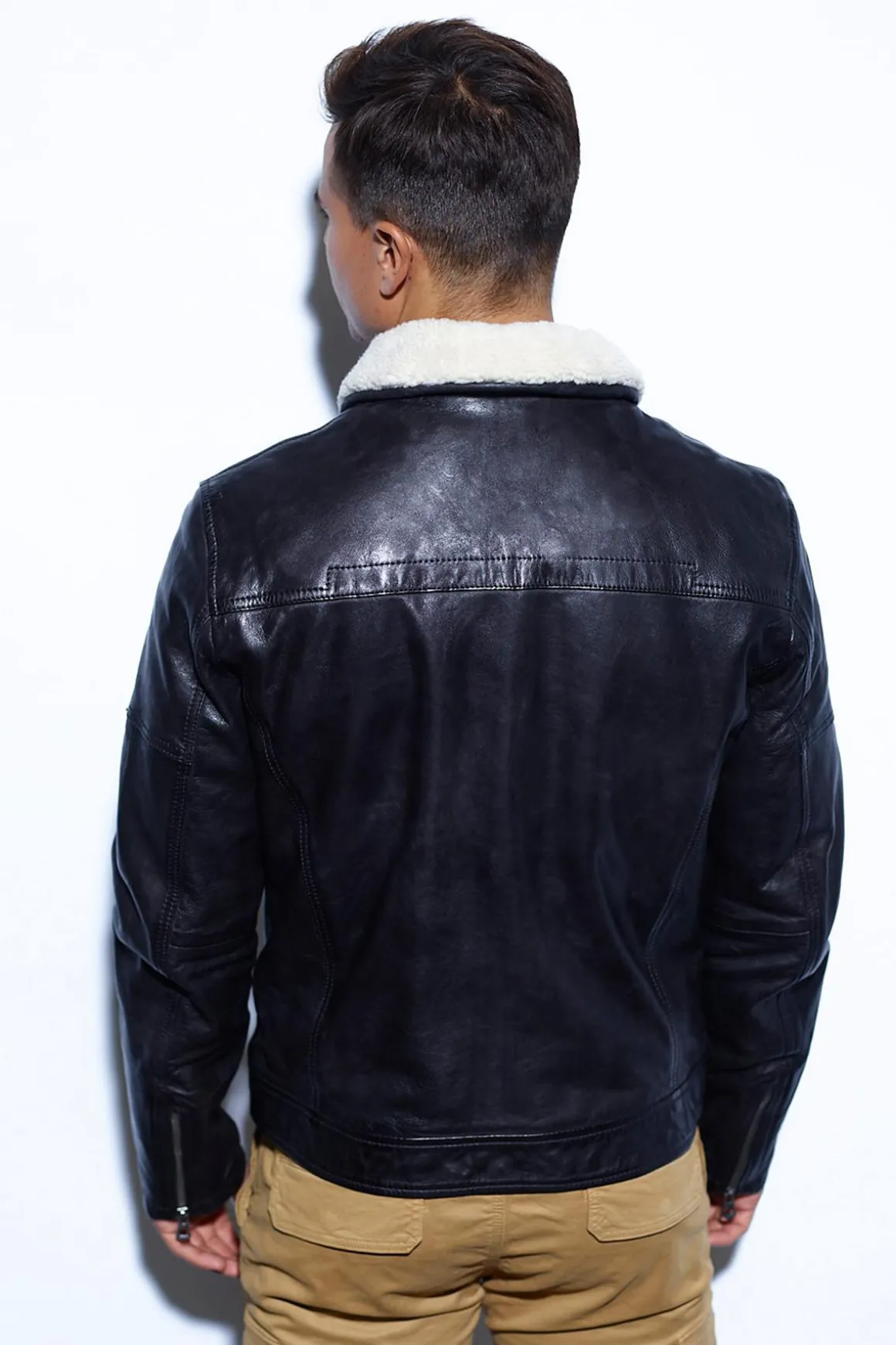 Blouson Homme Daytona Nentley Fake Fur Lamb Paolo Black