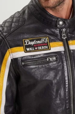 Blouson Homme Daytona Philadelphia Lamb Vita Black / Yellow
