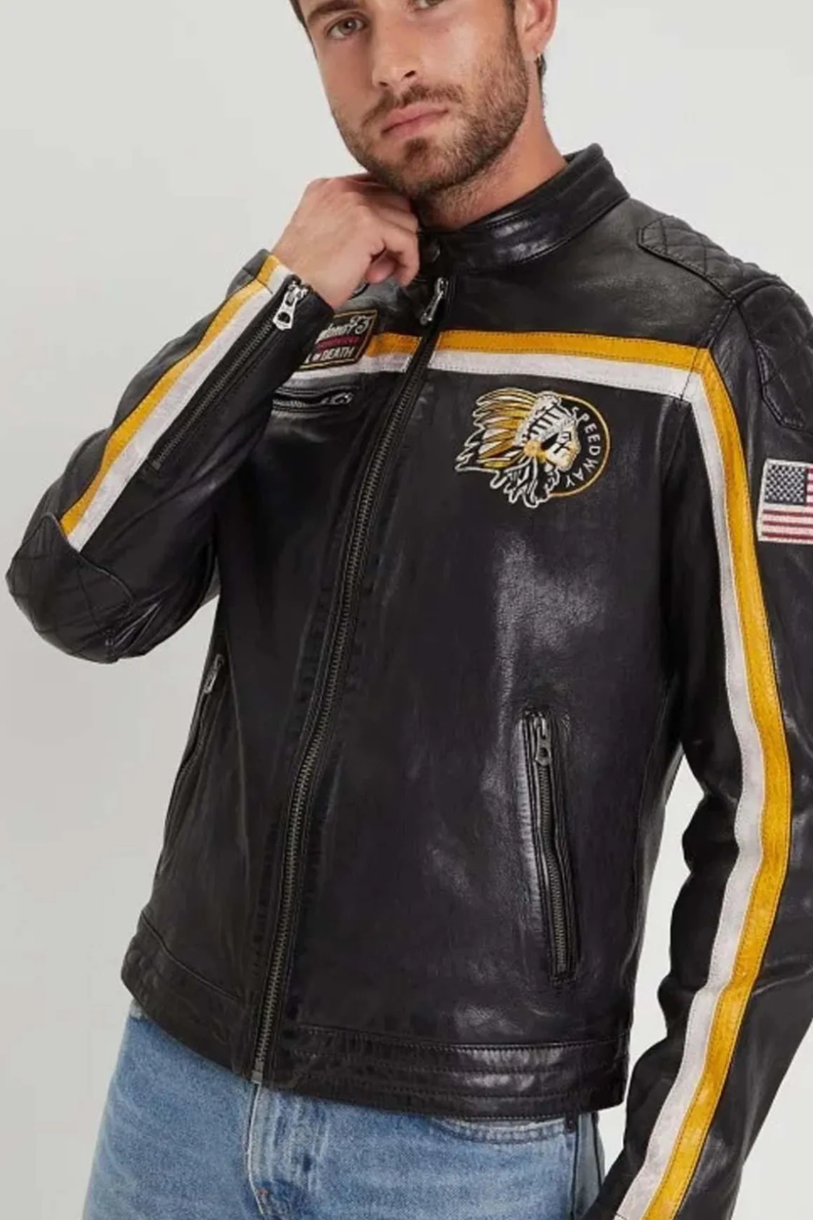 Blouson Homme Daytona Philadelphia Lamb Vita Black / Yellow