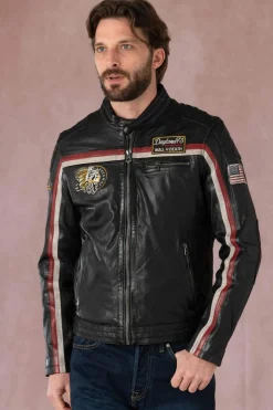 Blouson Homme Daytona Philadelphia Lamb Vita Black/Red