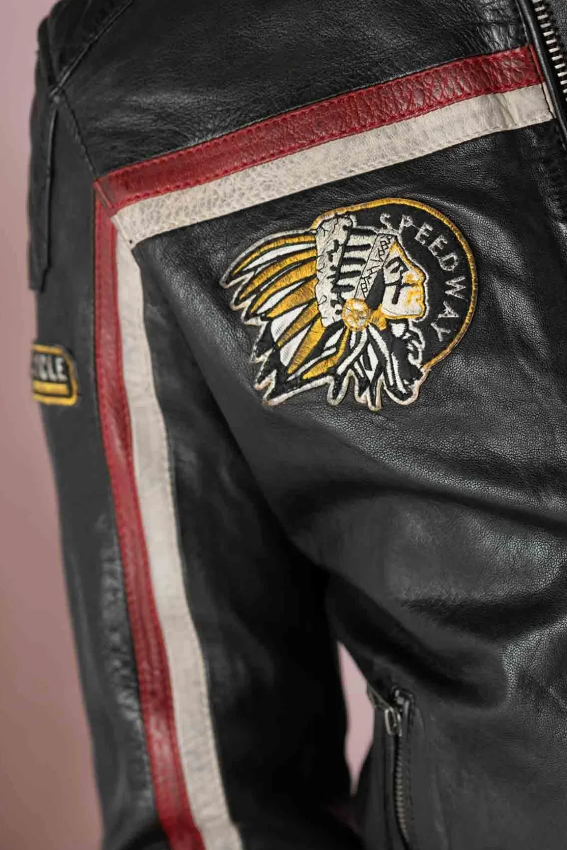 Blouson Homme Daytona Philadelphia Lamb Vita Black/Red