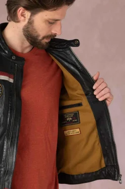 Blouson Homme Daytona Philadelphia Lamb Vita Black/Red