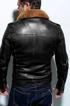 Blouson Homme Daytona Pirate Fur Lamb Ermis Black