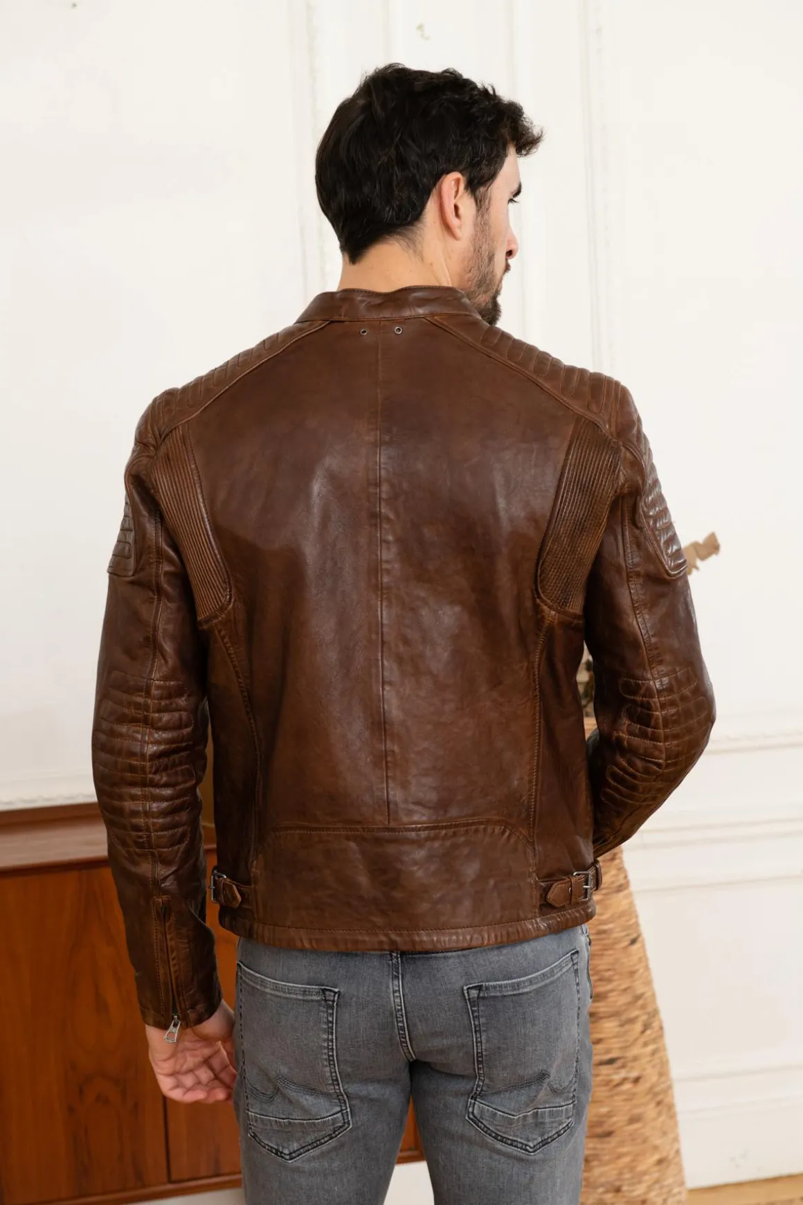 Blouson Homme Daytona Stirling Lamb Paolo Dark Cognac