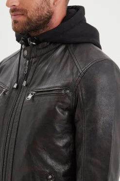 Blouson Homme Daytona Winstoner Sheep Kanval Black/Cognac