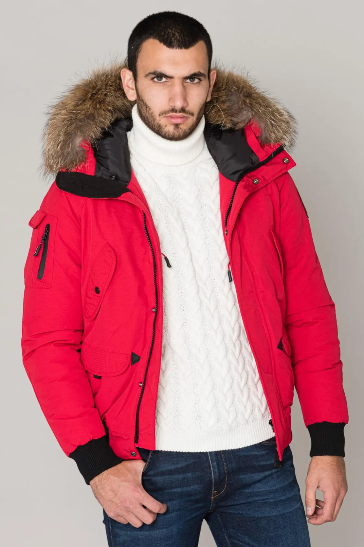 Blouson Homme Helvetica Mountain Pioneers Anchorage Men Raccoon Ed Red