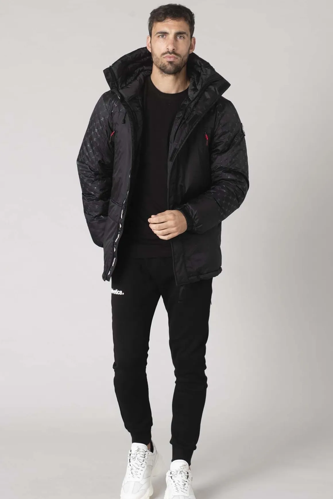 Blouson Homme Helvetica Mountain Pioneers Alaska2 Black Print