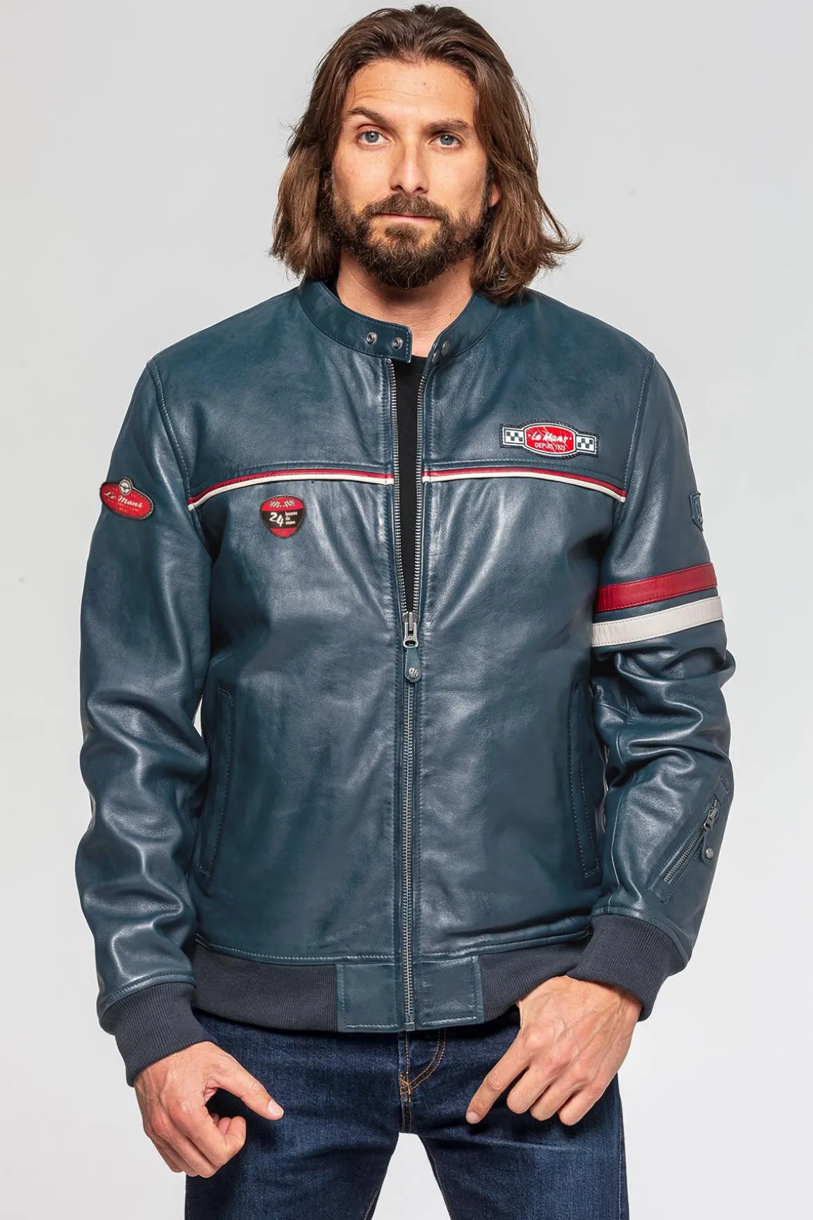 Blouson Homme 24H Le Mans Miles Sheep Crown Royal Blue