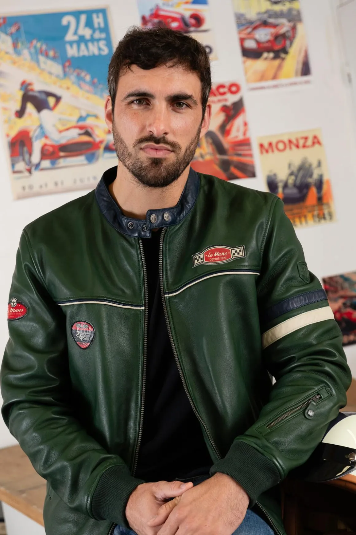 Blouson Homme 24H Le Mans Miles Sheep Crown Green / Navy