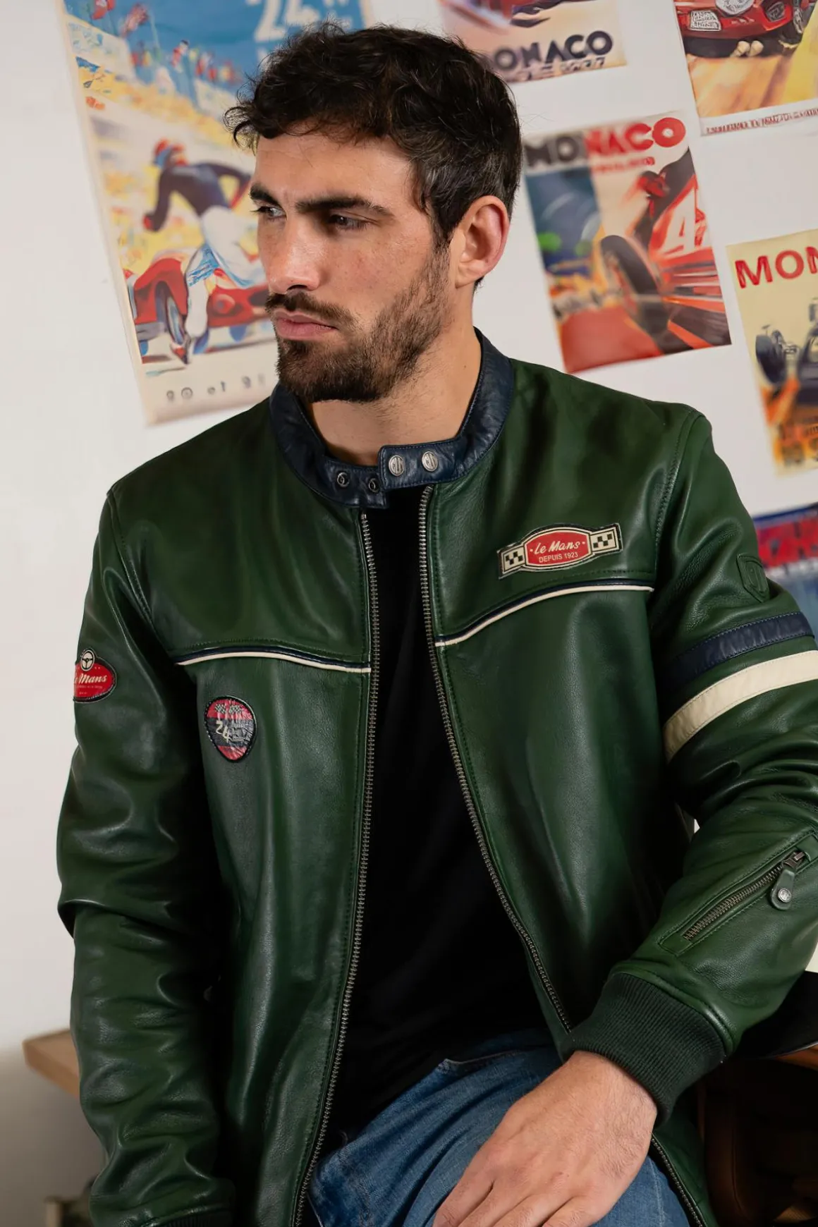 Blouson Homme 24H Le Mans Miles Sheep Crown Green / Navy
