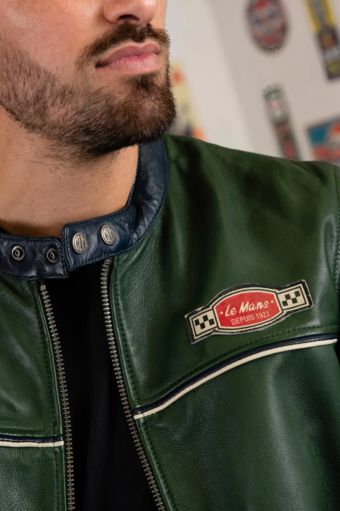 Blouson Homme 24H Le Mans Miles Sheep Crown Green / Navy