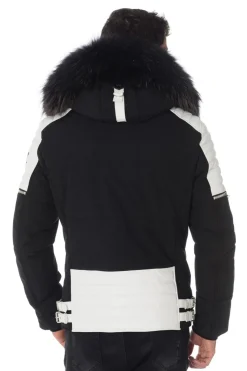 Blouson Homme Horspist Carbone T Cuir Noir Blanc