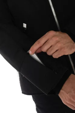 Blouson Homme Horspist Carbone T Cuir Noir Blanc
