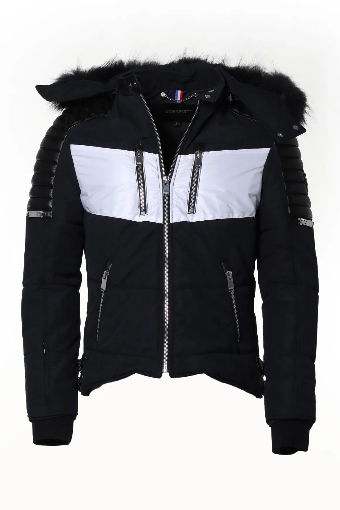 Blouson Homme Horspist Carbone Sport T Cuir Marine Noir Zz