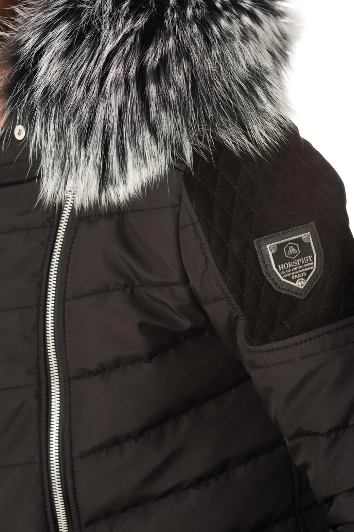 Blouson Homme Horspist Carlton T Daim Noir Col Silver