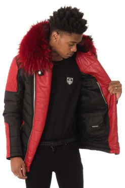 Blouson Homme Horspist Carlton Noir/Rouge Col Rouge