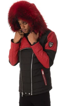 Blouson Homme Horspist Carlton Noir/Rouge Col Rouge