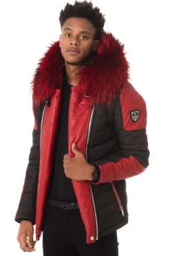 Blouson Homme Horspist Carlton Noir/Rouge Col Rouge
