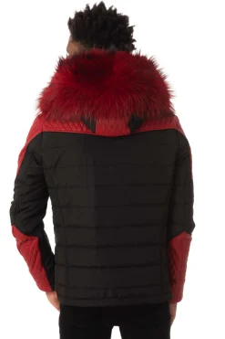 Blouson Homme Horspist Carlton Noir/Rouge Col Rouge