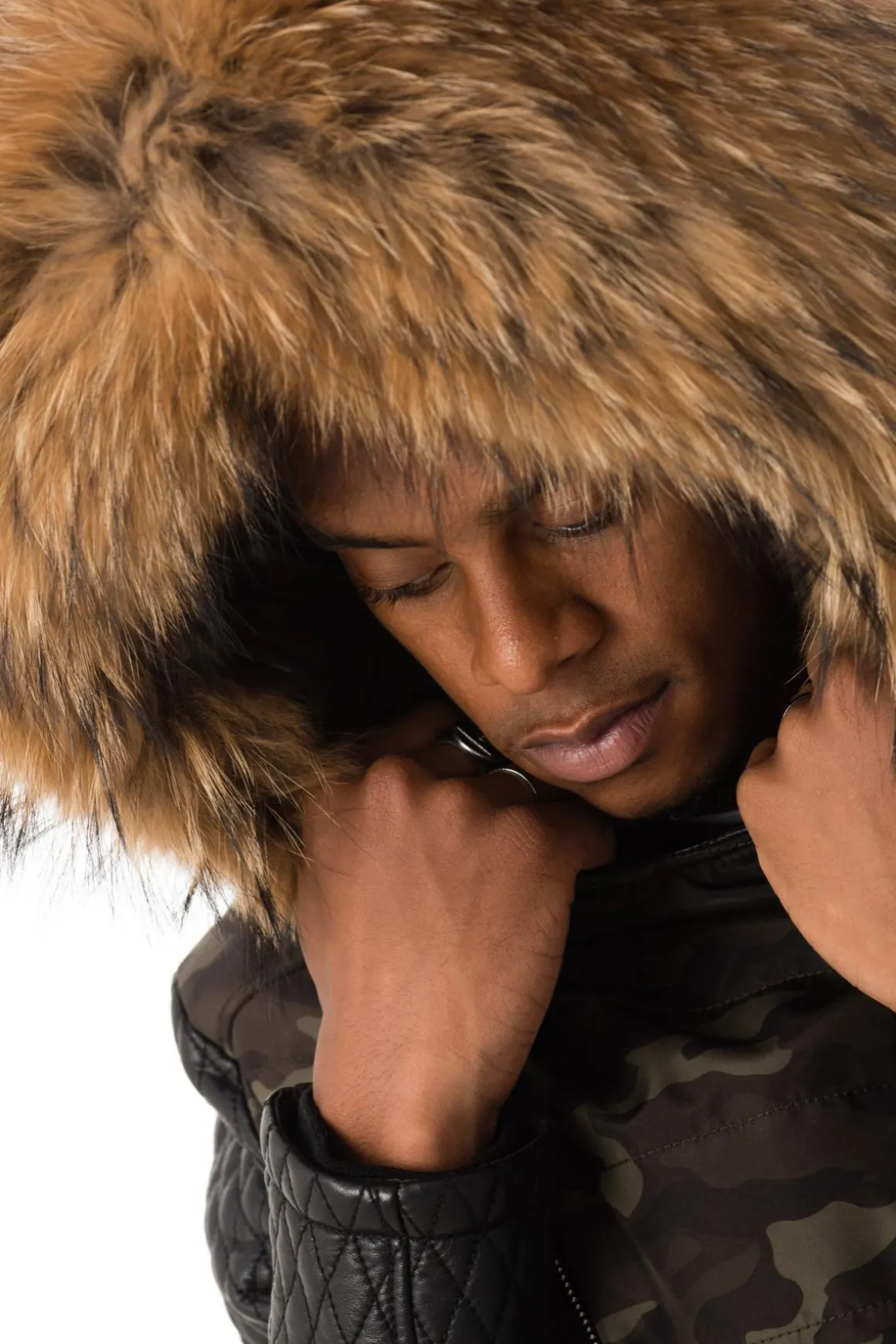 Blouson Homme Horspist Carlton Camouflage Col Naturel