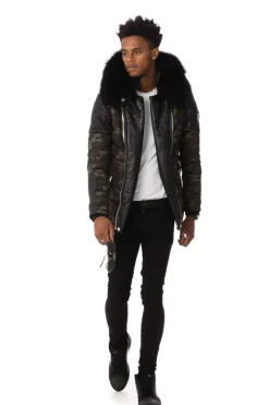 Blouson Homme Horspist Carlton Camouflage Col Noir