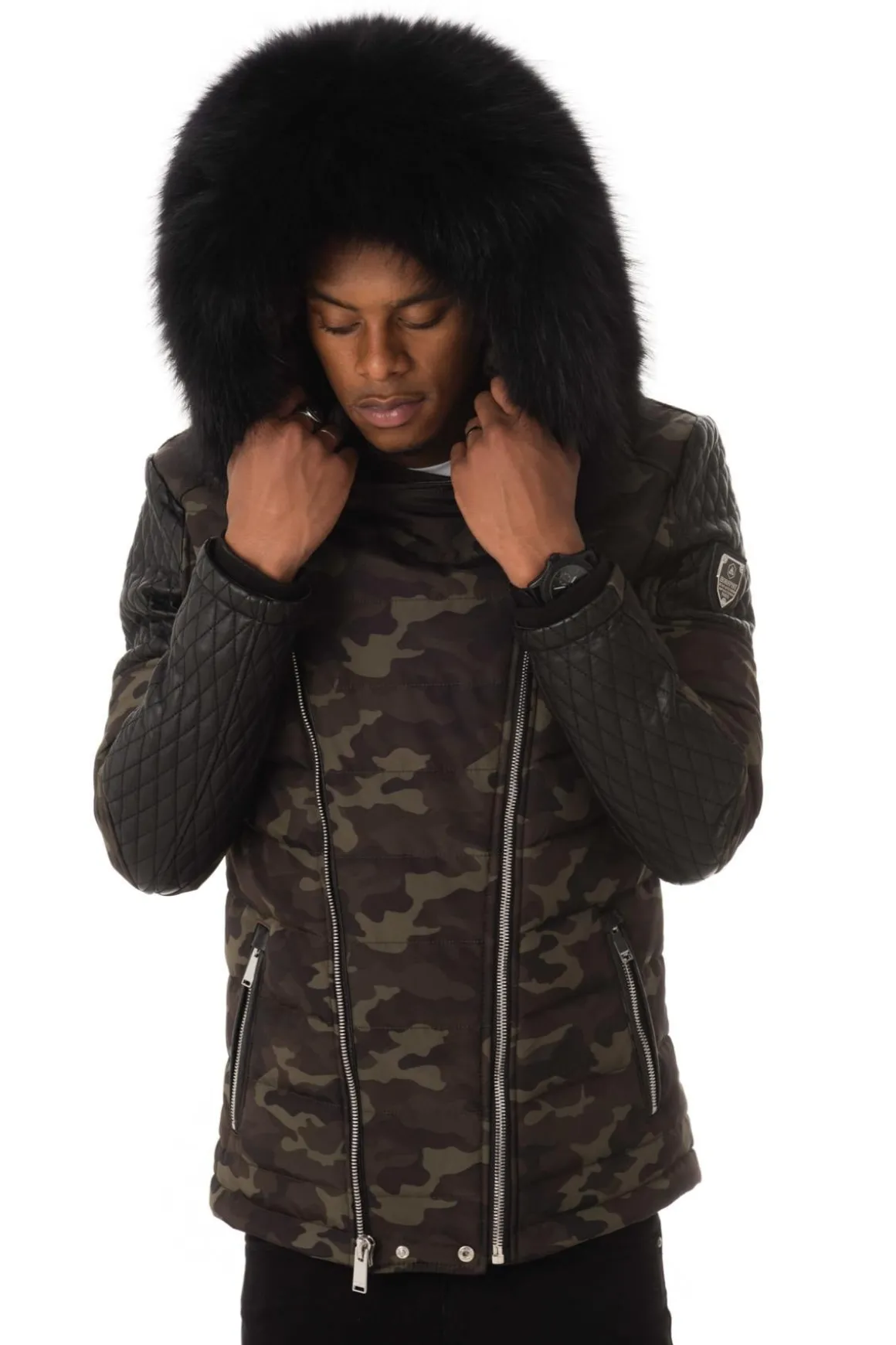 Blouson Homme Horspist Carlton Camouflage Col Noir