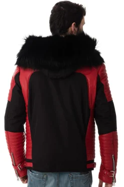 Blouson Homme Horspist Vegas Noir Rouge Col Noir
