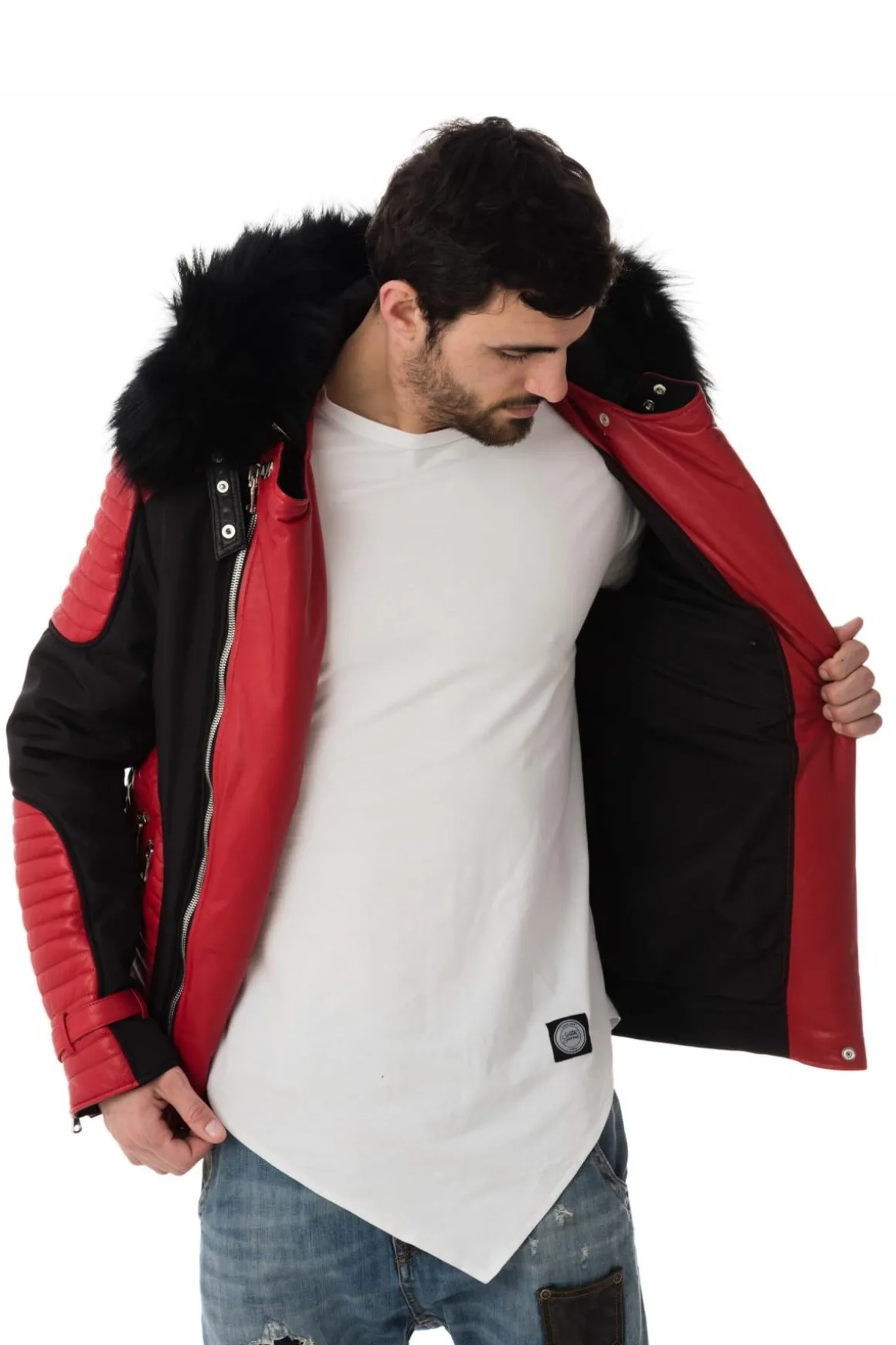 Blouson Homme Horspist Vegas Noir Rouge Col Noir