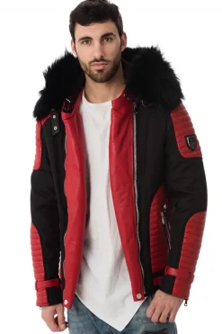 Blouson Homme Horspist Vegas Noir Rouge Col Noir