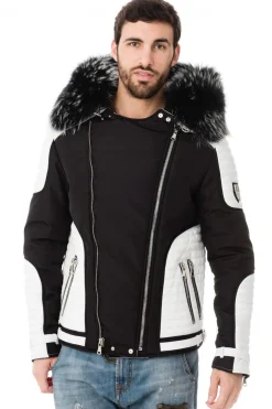 Blouson Homme Horspist Vegas Noir Blanc Col Silver
