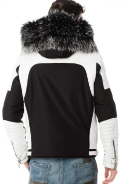 Blouson Homme Horspist Vegas Noir Blanc Col Silver