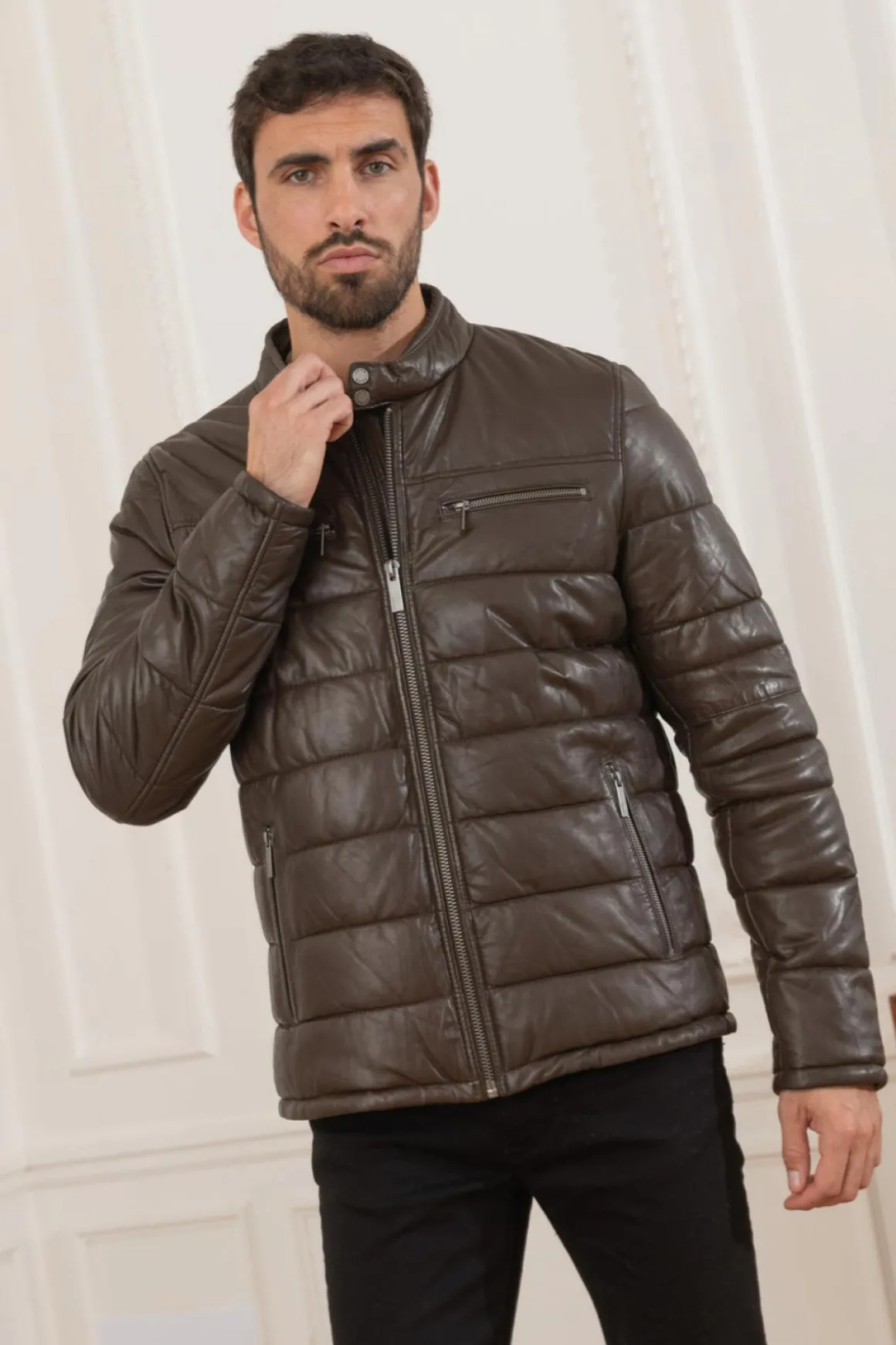 Blouson Homme Oakwood Edwin Marron Fonce 504