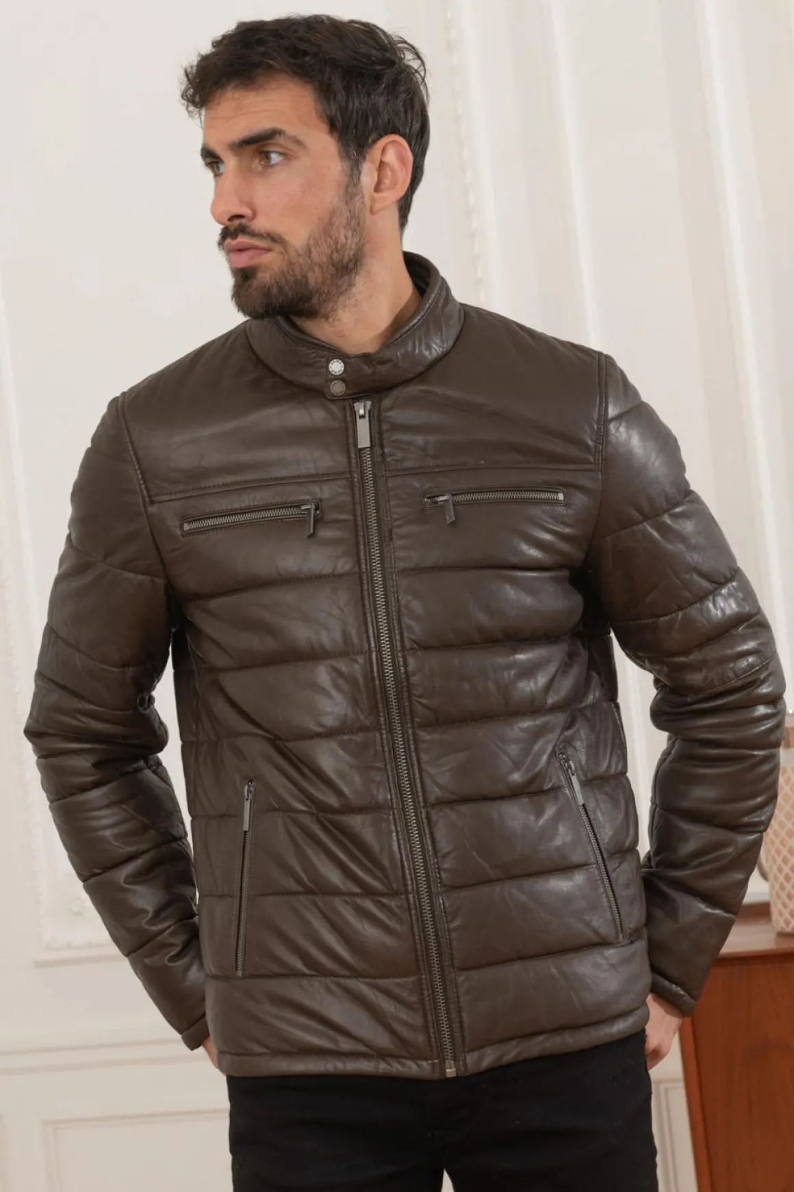 Blouson Homme Oakwood Edwin Marron Fonce 504