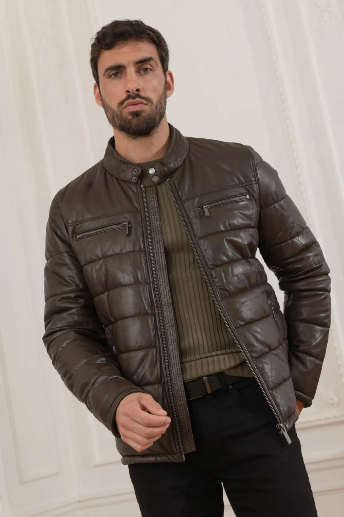 Blouson Homme Oakwood Edwin Marron Fonce 504