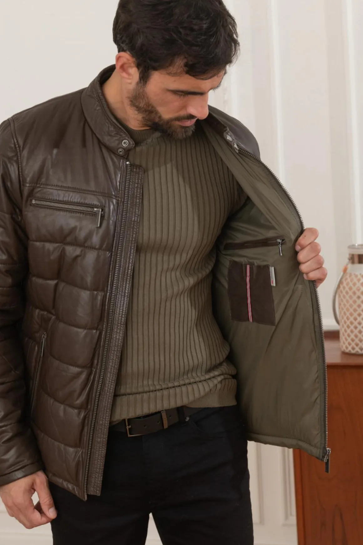 Blouson Homme Oakwood Edwin Marron Fonce 504