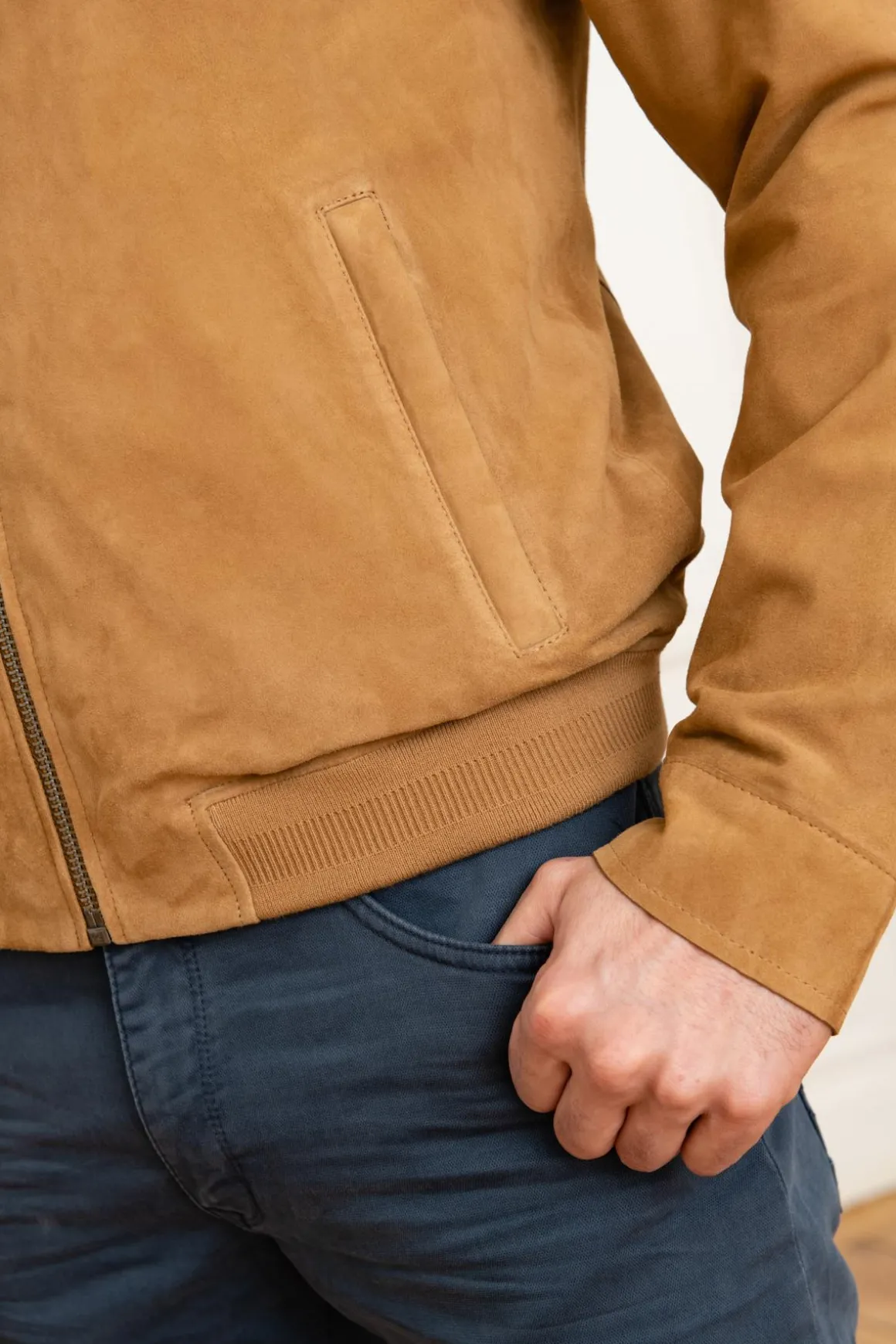 Blouson Homme Oakwood Filip Goat Suede Tan 515