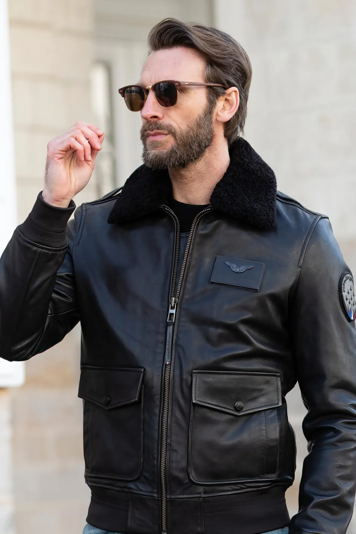 Blouson Homme Patrouille De France A-2 Elite Brown