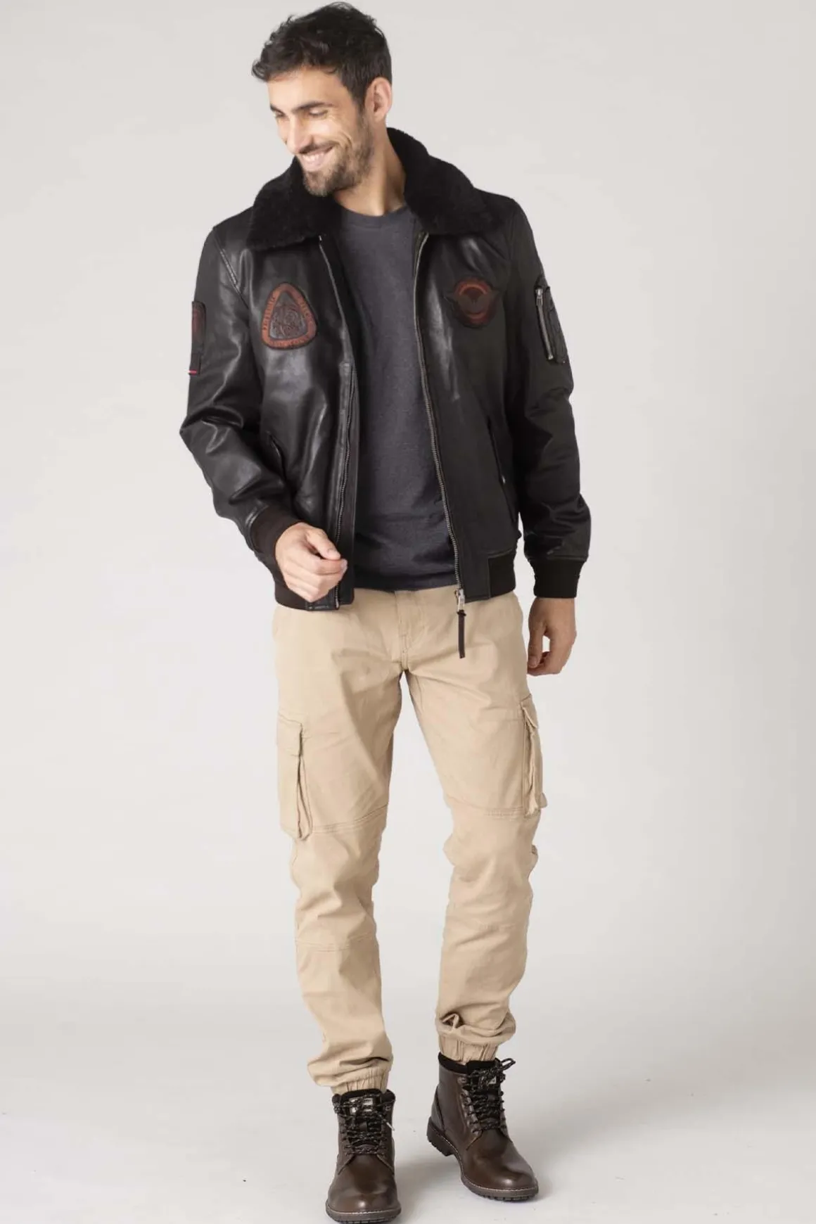 Blouson Homme Patrouille De France Blower Dity Dark Brown