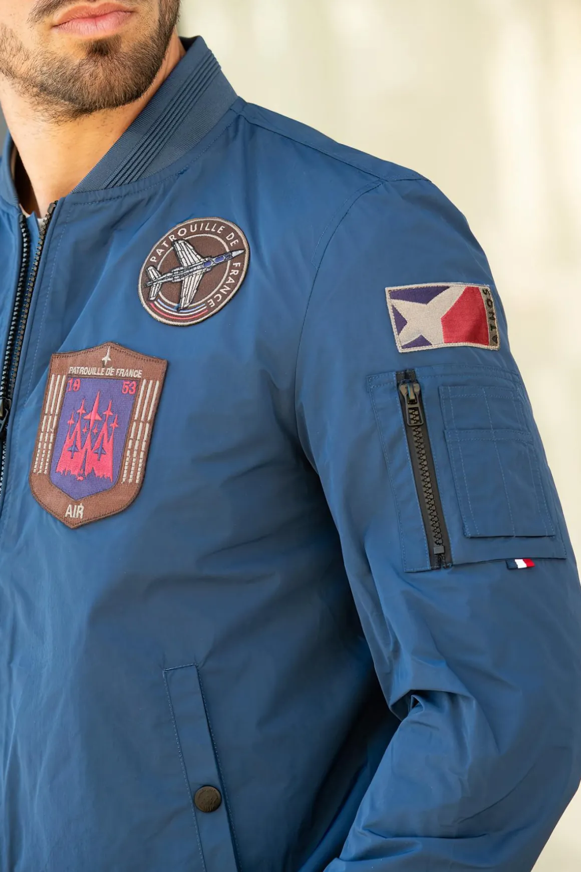 Blouson Homme Patrouille De France Raptor Memory Bleu Ocean