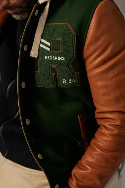 Blouson Homme Redskins Cambridge School Forest Green/Cognac