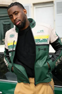 Blouson Homme Redskins Sancuir Racing Medium Green / Naturel