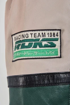 Blouson Homme Redskins Sancuir Racing Medium Green / Naturel