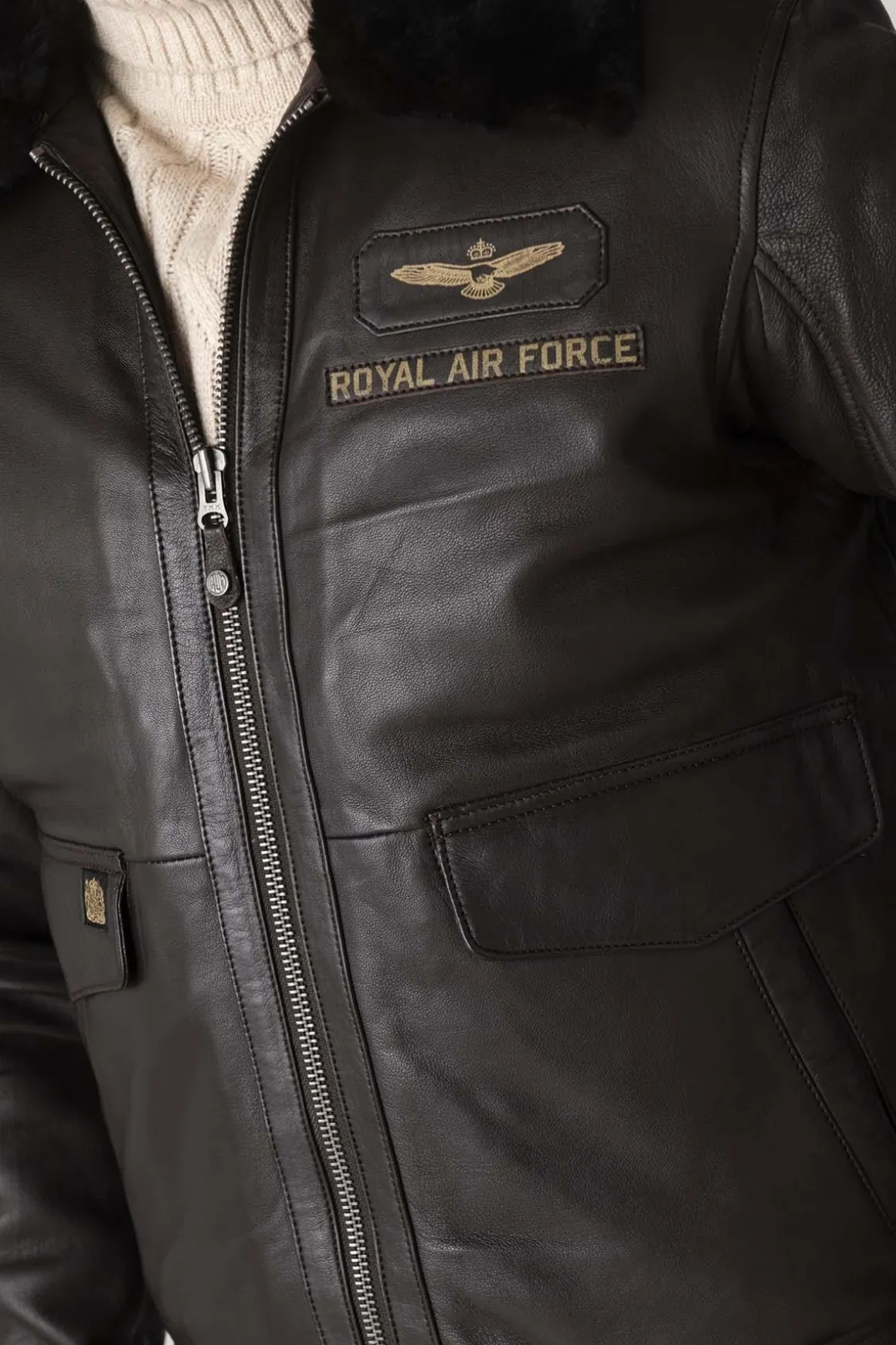 Blouson Homme Royal Air Force Berliner Dark Brown