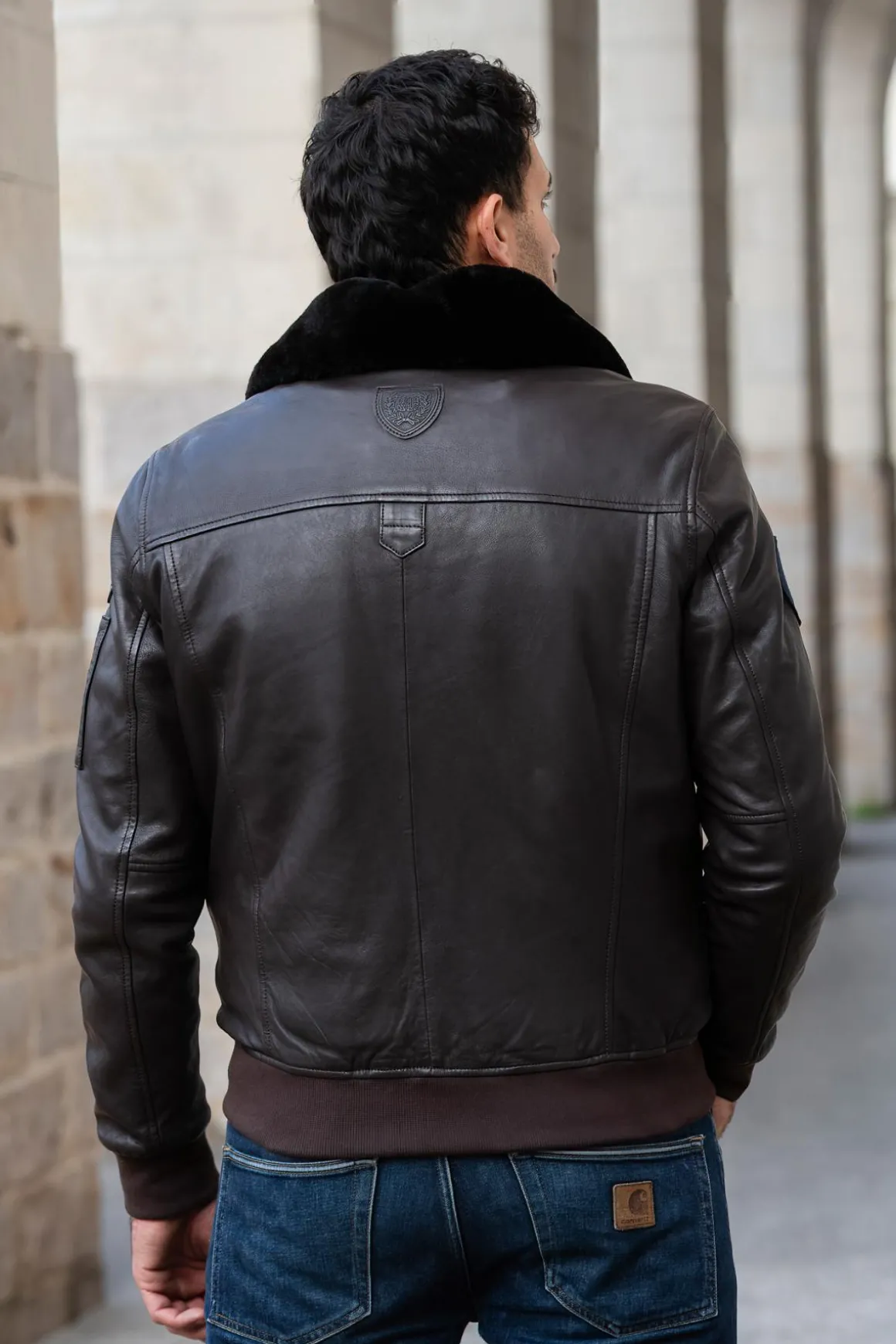 Blouson Homme Royal Air Force Vickers Dark Brown