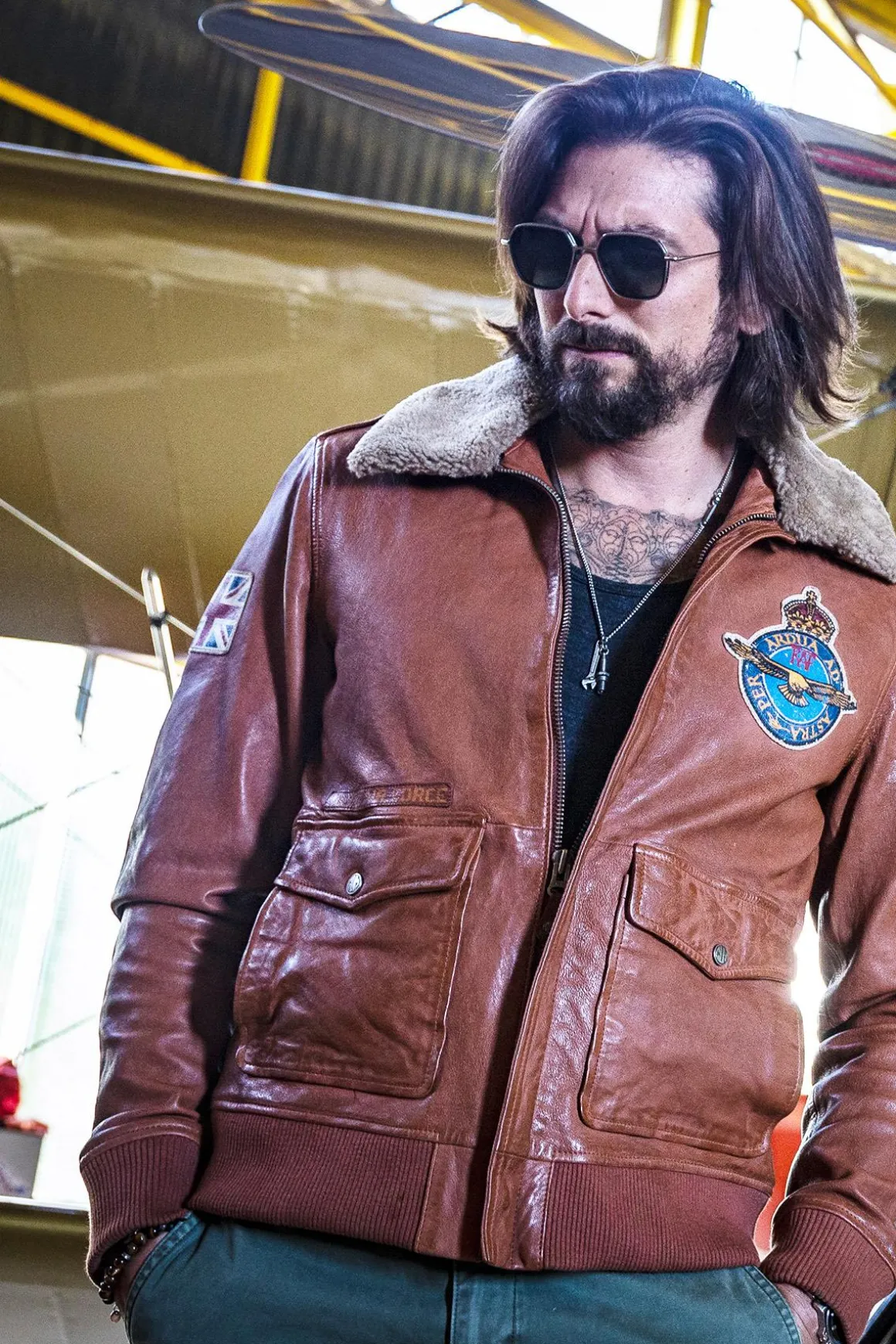Blouson Homme Royal Air Force Britten Havane