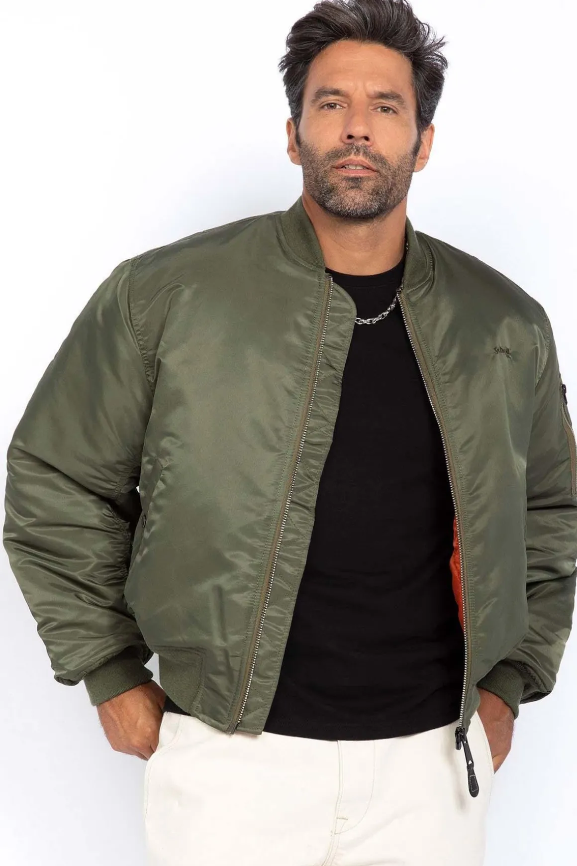 Blouson Homme Schott Airforce90Rs Army Kaki